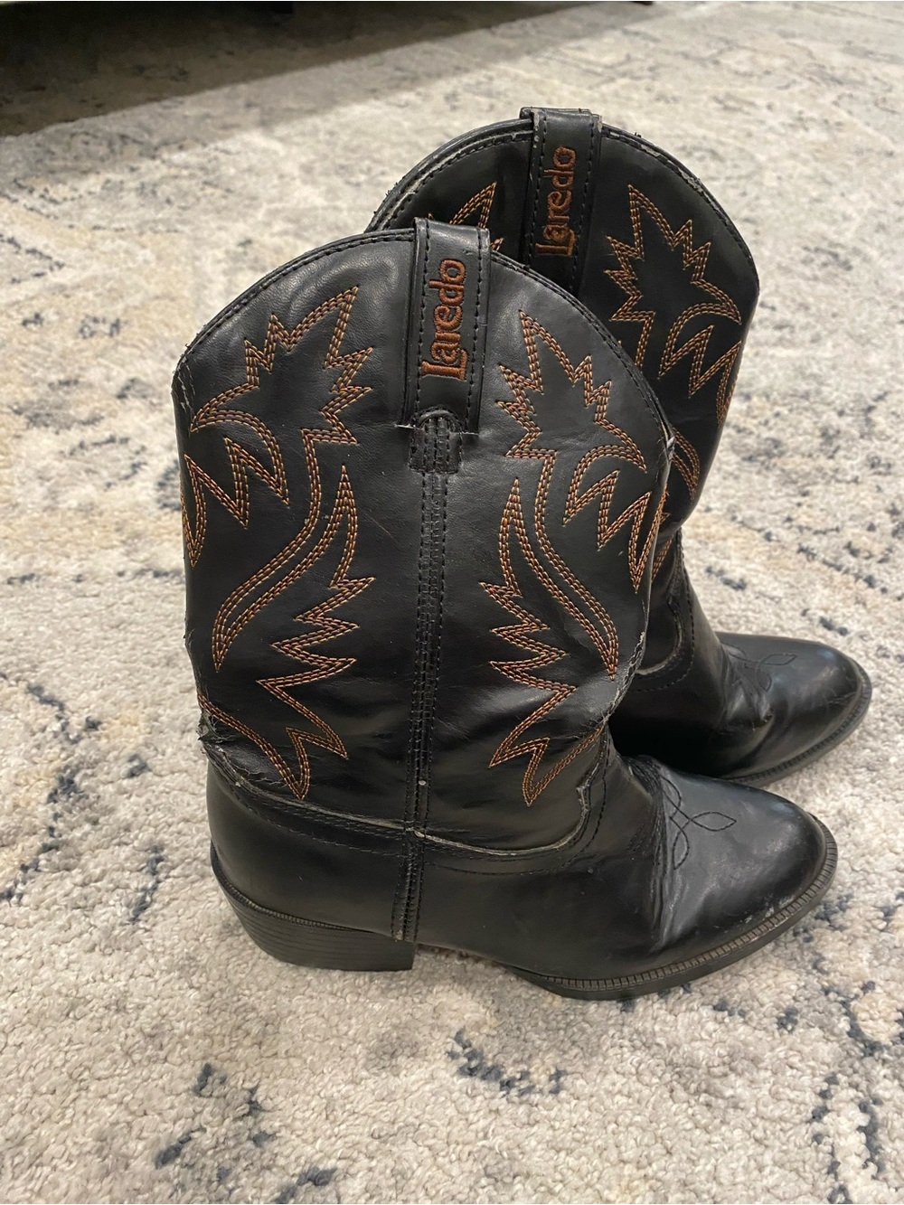 Laredo Tan Interior Leather-Look Boot with Black Logo